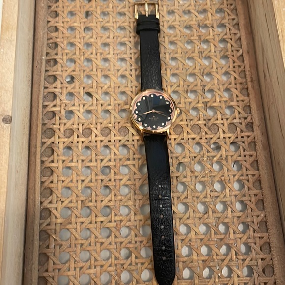 Kate Spade Black and Rose Gold Watch - Needs replacement battery